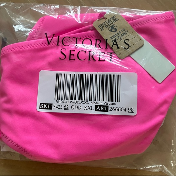 PINK VICTORIA'S SECRET VS Ruched-Front Bikini Bottom in Radiant Rose 5YOM NWT - Picture 5 of 6